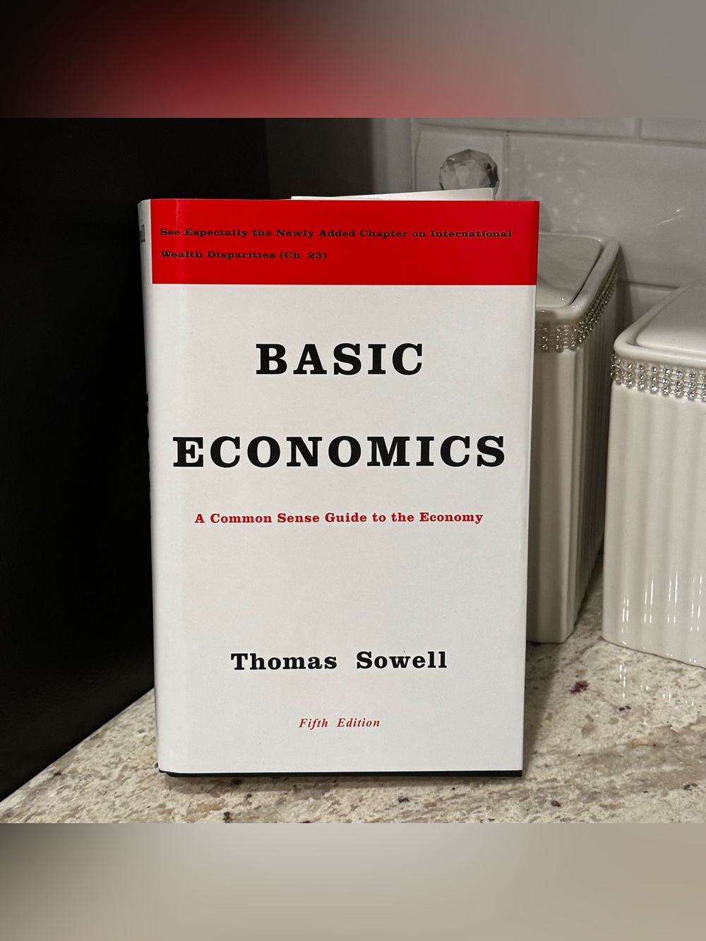 Basic Economics by Thomas Sowell - White & Red Hardcover